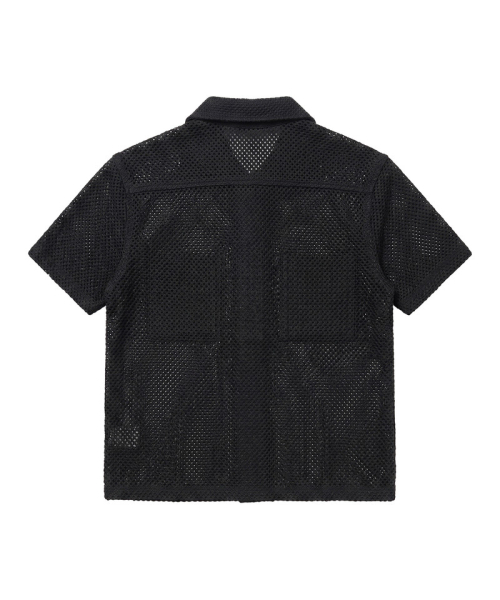 UNDEROFF(アンダーオフ)の「ツーポケットクロップメッシュ半袖シャツブラック(シャツ/ブラウス・メンズ・ブラック・LARGE/MEDIUM/X-LARGE)」の5枚目の写真