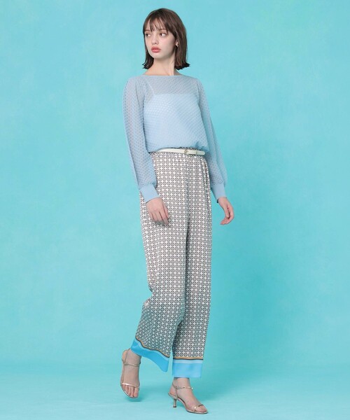 ANAYI(アナイ)の「ポワンアジュレー プルオーバー(ニット/セーター・レディース・オフホワイト/ブラック/ブルー・38)」の6枚目の写真