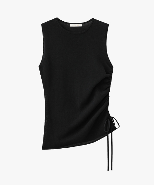SUARE WOMEN(スアレウーマン)の「(ウィメンズ)バランスストリングスリーブレスブラック(Tシャツ/カットソー・レディース・ブラック・SMALL/MEDIUM)」の2枚目の写真