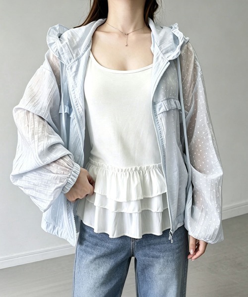 Miniministore(ミニミニストア)の「ティアードフリルキャミソールチュニック白(キャミソール・レディース・ホワイト・M/L)」の11枚目の写真