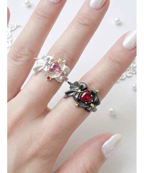 tone(トーン)の「【88eighty-eight】ピンクハートビジューCUTEリボンリング【import】(MA)(リング・レディース・ホワイト/ブラック・FREE)」の10枚目の写真