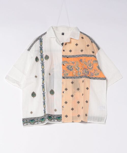 チャイハネ(チャイハネ)の「【チャイハネ】レヘンナ刺繍MEN'Sシャツ(シャツ/ブラウス・メンズ・ターコイズブルー/ブラウン/ホワイト・FREE)」の4枚目の写真