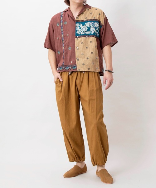 チャイハネ(チャイハネ)の「【チャイハネ】レヘンナ刺繍MEN'Sシャツ(シャツ/ブラウス・メンズ・ターコイズブルー/ブラウン/ホワイト・FREE)」の8枚目の写真