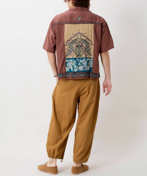 チャイハネ(チャイハネ)の「【チャイハネ】レヘンナ刺繍MEN'Sシャツ(シャツ/ブラウス・メンズ・ターコイズブルー/ブラウン/ホワイト・FREE)」の10枚目の写真