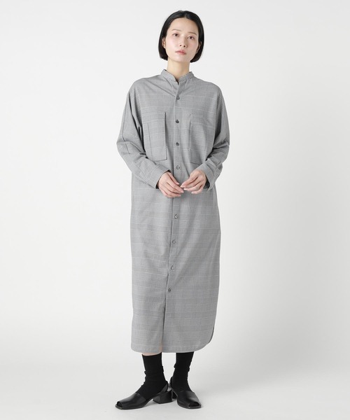 ZUCCa(ズッカ)の「GLEN CHECK JERSEY / ワンピース(ワンピース・レディース・ダークグレー/ブラウン/ネイビー・M size)」の2枚目の写真