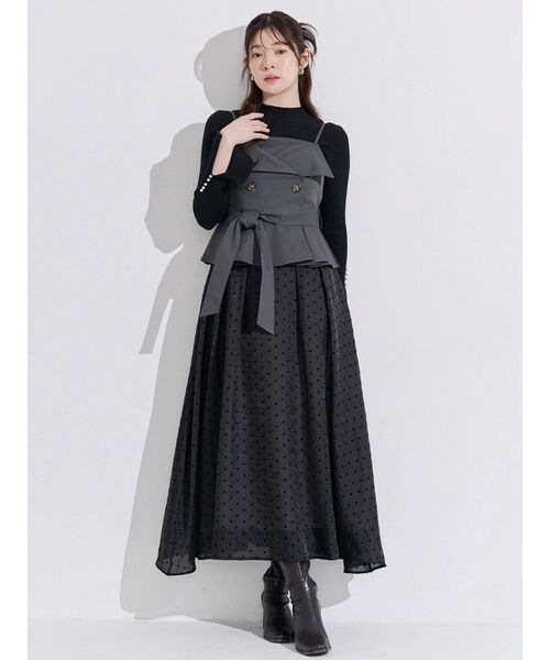MERCURYDUO(マーキュリーデュオ)の「トレンチビスチェ異素材ドッキングキャミワンピース(ワンピース・レディース・ベージュ/チャコールグレー・MEDIUM/SMALL)」の9枚目の写真