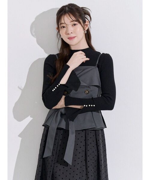 MERCURYDUO(マーキュリーデュオ)の「トレンチビスチェ異素材ドッキングキャミワンピース(ワンピース・レディース・ベージュ/チャコールグレー・MEDIUM/SMALL)」の12枚目の写真