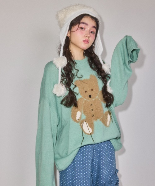 Candy Stripper(キャンディストリッパー)の「FLUFFY BEAR ニット(ニット/セーター・レディース・ミント/ヘザーグレー/ブラック・FREE)」の7枚目の写真