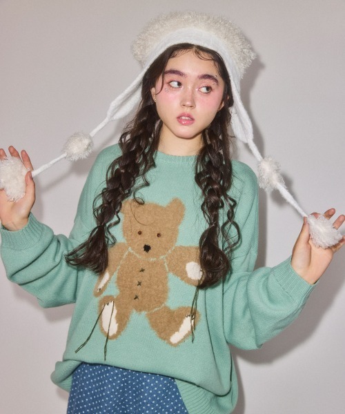 Candy Stripper(キャンディストリッパー)の「FLUFFY BEAR ニット(ニット/セーター・レディース・ミント/ヘザーグレー/ブラック・FREE)」の5枚目の写真