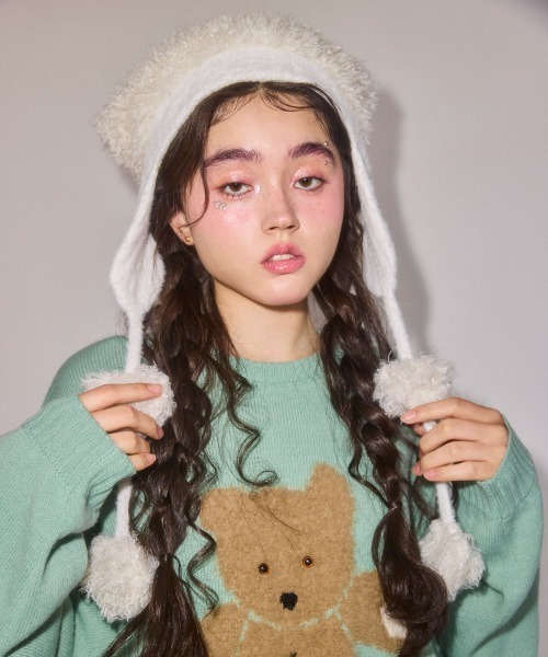 Candy Stripper(キャンディストリッパー)の「FLUFFY BEAR ニット(ニット/セーター・レディース・ミント/ヘザーグレー/ブラック・FREE)」の8枚目の写真