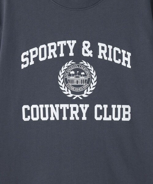 allureville(アルアバイル)の「【SPORTY&RICH(スポーティーアンドリッチ)】VARSITY SREST TSHIRT(Tシャツ/カットソー・レディース・ネイビー・1)」の4枚目の写真