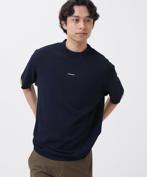 Jack Bunny!!(ジャックバニー)の「【Jack Bunny!!】クールタッチニット半袖モックネック(ニット/セーター・メンズ・ネイビー/ブラウン/イエロー・LARGE/X-LARGE/MEDIUM)」の2枚目の写真