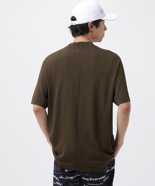 Jack Bunny!!(ジャックバニー)の「【Jack Bunny!!】クールタッチニット半袖モックネック(ニット/セーター・メンズ・ネイビー/ブラウン/イエロー・LARGE/X-LARGE/MEDIUM)」の6枚目の写真