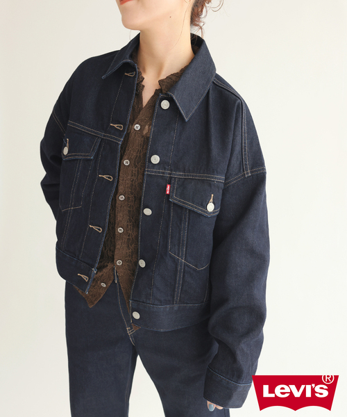 Spick & Span(スピックアンドスパン)の「《別注 / 》LEVI’S for Spick & Span LOOSE CROP TRUCKER(デニムジャケット・レディース・ネイビー・SMALL)」の20枚目の写真