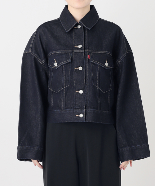 Spick & Span(スピックアンドスパン)の「《別注 / 》LEVI’S for Spick & Span LOOSE CROP TRUCKER(デニムジャケット・レディース・ネイビー・SMALL)」の4枚目の写真