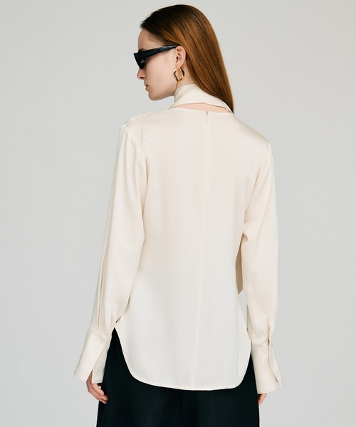 PRANK PROJECT（プランクプロジェクト）の「【2026Autumn Pre-Order】カウルネックシャツ / Cowl Neck Shirt（シャツ/ブラウス・レディース・アイボリー/チャコールグレー・FREE）」の11枚目の写真