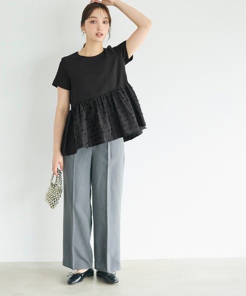 coca(coca)(コカ)の「リボンジャカードドッキングブラウス(シャツ/ブラウス・レディース・ネイビー/ブラック・L/M/S)」の9枚目の写真