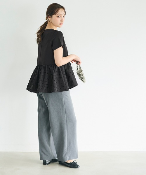 coca(coca)(コカ)の「リボンジャカードドッキングブラウス(シャツ/ブラウス・レディース・ネイビー/ブラック・L/M/S)」の13枚目の写真