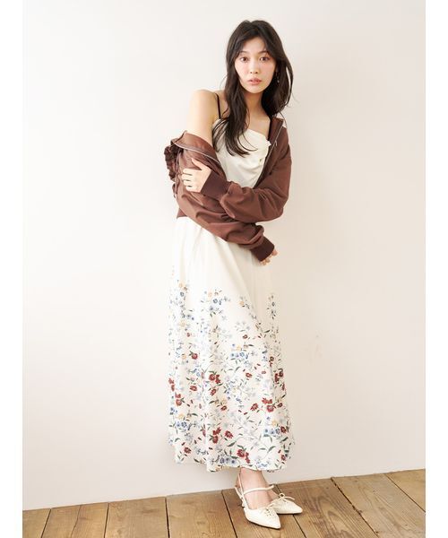 LILY BROWN(リリーブラウン)の「ミルフルールプリントキャミワンピース(ワンピース・レディース・ドット/イエロー/オフホワイト・0/1)」の5枚目の写真