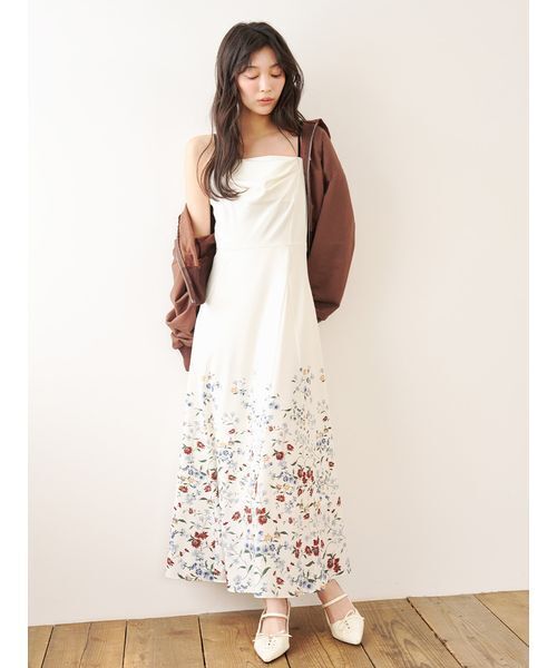 LILY BROWN(リリーブラウン)の「ミルフルールプリントキャミワンピース(ワンピース・レディース・ドット/イエロー/オフホワイト・0/1)」の6枚目の写真