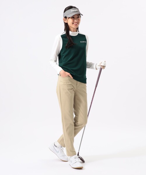 BEAMS GOLF（ビームスゴルフ）の「ORANGE LABEL / 切替 ストレッチ モックネック ロングスリーブシャツ（Tシャツ/カットソー・レディース・ネイビー/グリーン/ブラック・LARGE/SMALL/MEDIUM）」の17枚目の写真