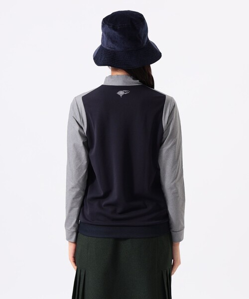 BEAMS GOLF（ビームスゴルフ）の「ORANGE LABEL / 切替 ストレッチ モックネック ロングスリーブシャツ（Tシャツ/カットソー・レディース・ネイビー/グリーン/ブラック・LARGE/SMALL/MEDIUM）」の4枚目の写真
