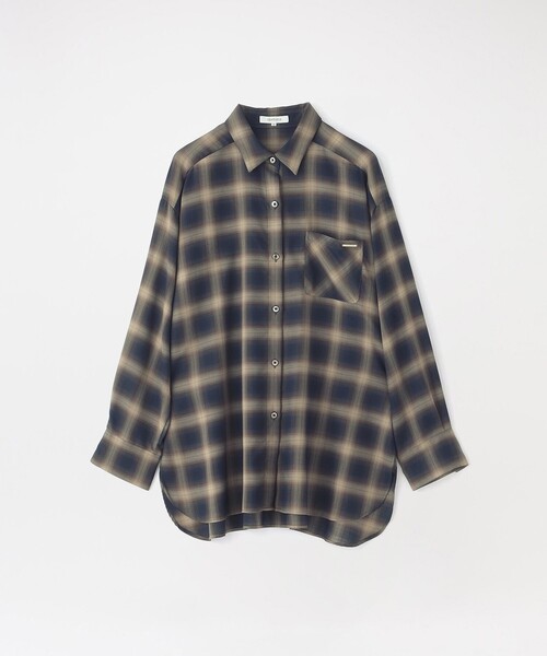 LOVELESS(ラブレス)の「シアービエラ オンブレチェックシャツ(シャツ/ブラウス・レディース・ネイビー/グレー・36)」の1枚目の写真