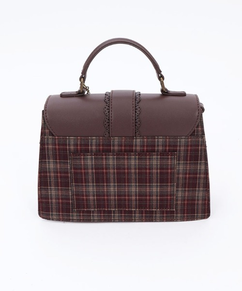 axes femme(アクシーズファム)の「配色チェック柄バッグ(ショルダーバッグ・レディース・ワイン/ベージュ/ネイビー・FREE)」の8枚目の写真