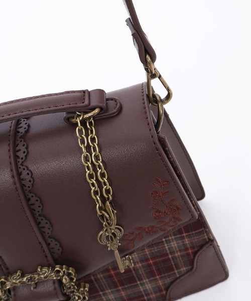 axes femme(アクシーズファム)の「配色チェック柄バッグ(ショルダーバッグ・レディース・ワイン/ベージュ/ネイビー・FREE)」の14枚目の写真