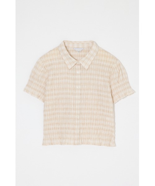 MOUSSY（マウジー）の「PLAID SHIRRING シャツ（シャツ/ブラウス・レディース・キナリ/ライトブルー/ピンク/ダークブラウン・FREE）」の12枚目の写真