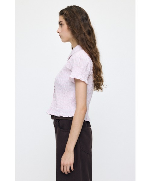 MOUSSY（マウジー）の「PLAID SHIRRING シャツ（シャツ/ブラウス・レディース・キナリ/ライトブルー/ピンク/ダークブラウン・FREE）」の20枚目の写真