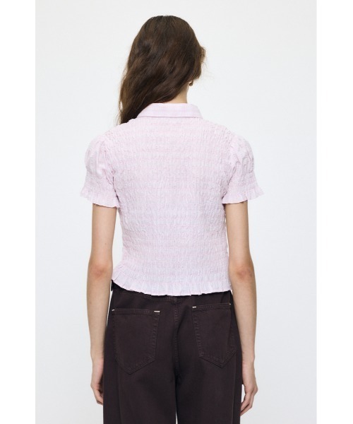 MOUSSY（マウジー）の「PLAID SHIRRING シャツ（シャツ/ブラウス・レディース・キナリ/ライトブルー/ピンク/ダークブラウン・FREE）」の21枚目の写真