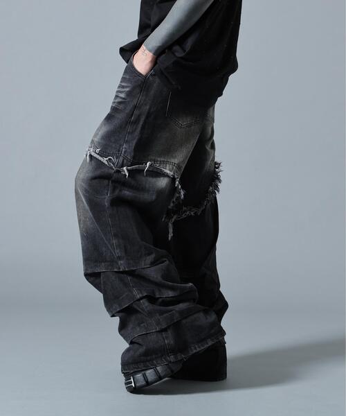 L.H.P(エルエイチピー)の「MAVYTH/メヴィス/TIERED DENIM PANTS(デニムパンツ・レディース・ブラック・M/XL/L)」の3枚目の写真