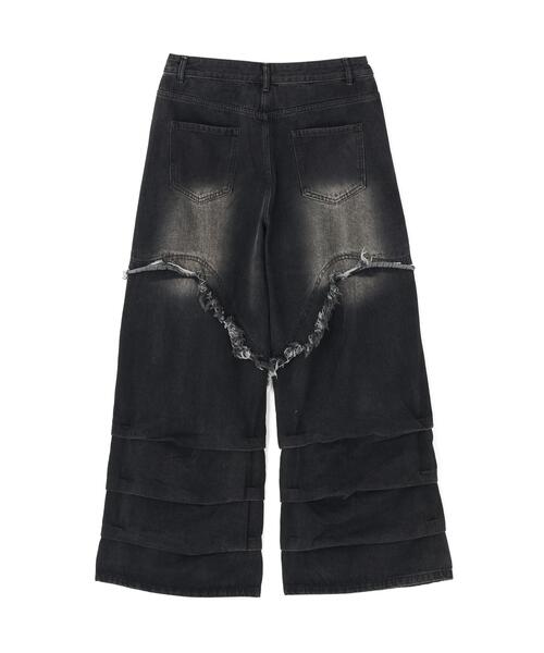 L.H.P(エルエイチピー)の「MAVYTH/メヴィス/TIERED DENIM PANTS(デニムパンツ・レディース・ブラック・M/XL/L)」の7枚目の写真