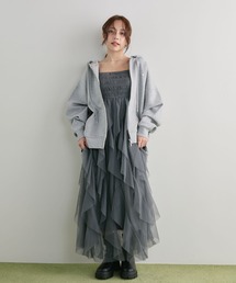 ラッフルチュールキャミワンピース