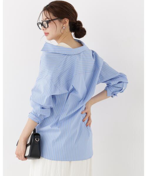 PROPORTION BODY DRESSING(プロポーションボディドレッシング)の「<a>2WAYシャツ / 1216210900(シャツ/ブラウス・レディース・ブルー/ホワイト系その他/ピンク・FREE)」の11枚目の写真