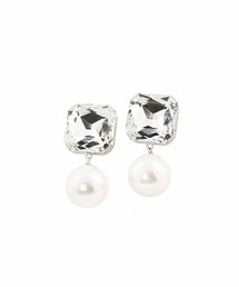【Narcissus】ビジューパールピアス / 結婚式 フォーマル シルバー