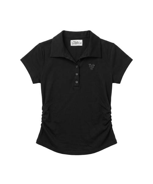 THE GREEN LAB（ザグリーンラボ）の「サイドシャーリングカラー半袖Tシャツ[ブラック]（ポロシャツ・レディース・その他・FREE）」の12枚目の写真