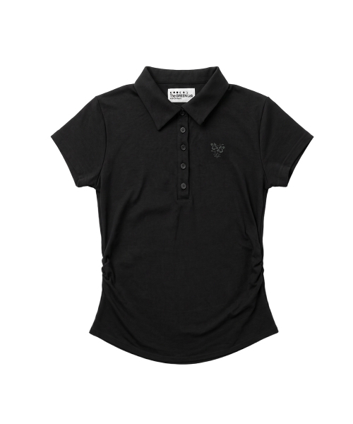 THE GREEN LAB（ザグリーンラボ）の「サイドシャーリングカラー半袖Tシャツ[ブラック]（ポロシャツ・レディース・その他・FREE）」の13枚目の写真