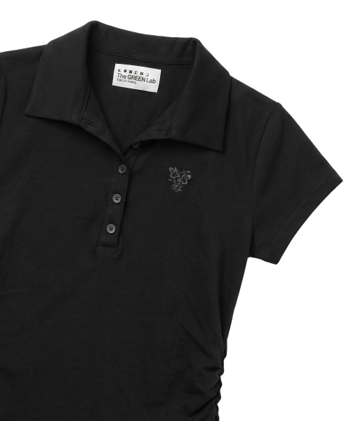 THE GREEN LAB（ザグリーンラボ）の「サイドシャーリングカラー半袖Tシャツ[ブラック]（ポロシャツ・レディース・その他・FREE）」の14枚目の写真