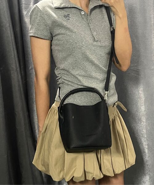 THE GREEN LAB（ザグリーンラボ）の「サイドシャーリングカラー半袖Tシャツ[ブラック]（ポロシャツ・レディース・その他・FREE）」の19枚目の写真