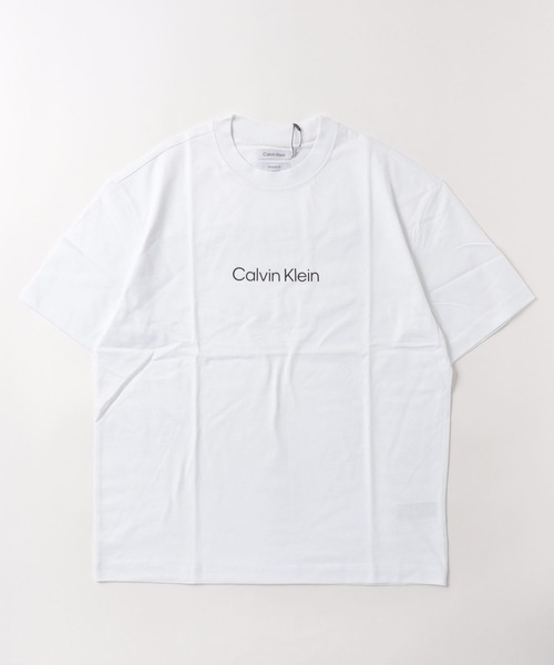 Calvin Klein(カルバン・クライン)の「Calvin Klein/カルバンクライン STANDARD LOGO CREWNECK フロントロゴ 半袖Tシャツ メンズ 夏物 夏服(Tシャツ/カットソー・メンズ・ホワイト・XL)」の1枚目の写真