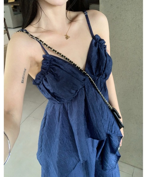FAVORITO(ファヴォリート)の「キャミソールワイドパンツセットアップ(セットアップ・レディース・ブルー・S/M/L)」の12枚目の写真