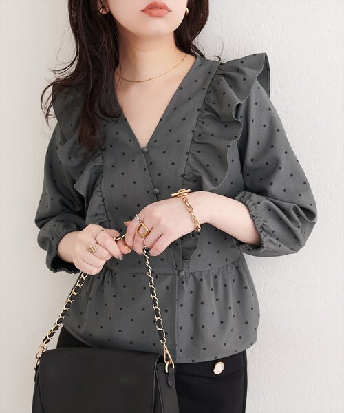 natural couture(ナチュラルクチュール)の「パフスリーブフリルブラウス(シャツ/ブラウス・レディース・その他1/その他5/その他3/その他4/その他2・FREE)」の5枚目の写真