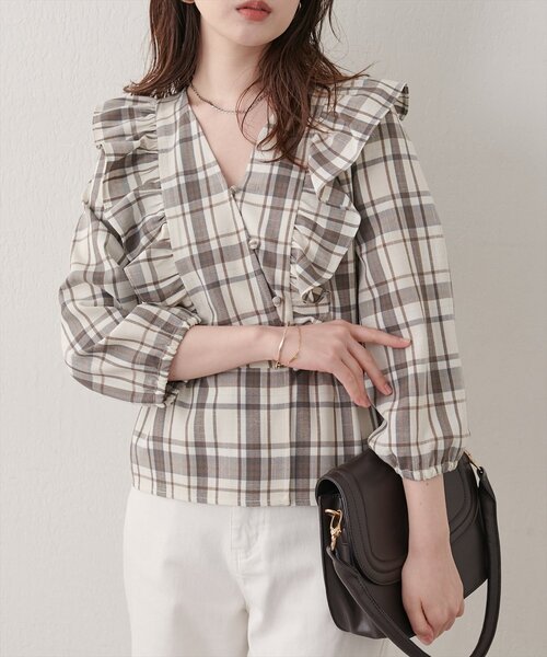 natural couture(ナチュラルクチュール)の「パフスリーブフリルブラウス(シャツ/ブラウス・レディース・その他1/その他5/その他3/その他4/その他2・FREE)」の7枚目の写真