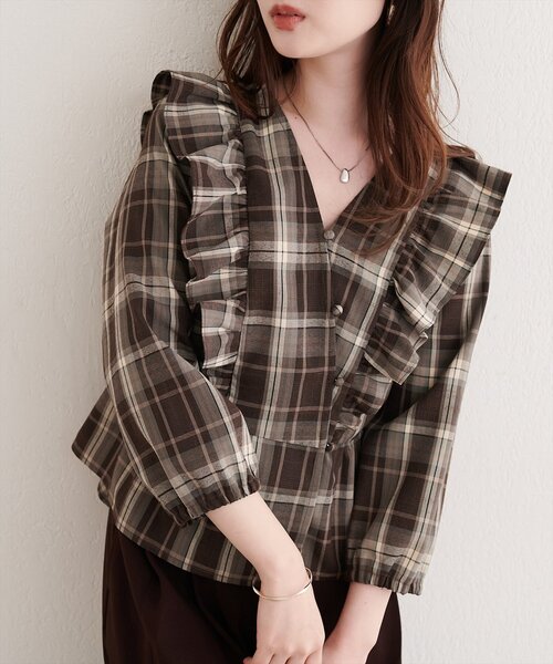 natural couture(ナチュラルクチュール)の「パフスリーブフリルブラウス(シャツ/ブラウス・レディース・その他1/その他5/その他3/その他4/その他2・FREE)」の12枚目の写真