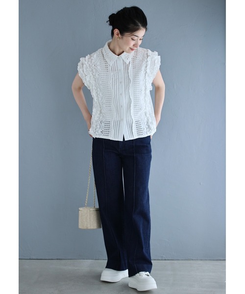 cawaii(カワイイ)の「ときめくたっぷりフリルと刺繍ブラウストップス(シャツ/ブラウス・レディース・ホワイト・FREE)」の8枚目の写真