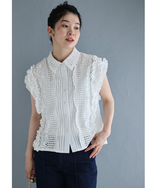 cawaii(カワイイ)の「ときめくたっぷりフリルと刺繍ブラウストップス(シャツ/ブラウス・レディース・ホワイト・FREE)」の11枚目の写真