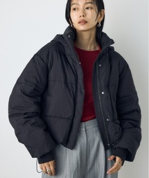 着丈バリエ【蓄熱効果】あったかい♪B-HEAT中綿フードブルゾン 秋服 冬服 スタンドネック ハイネック フード付き フード取り外し可能 お尻が隠れるMサイズ