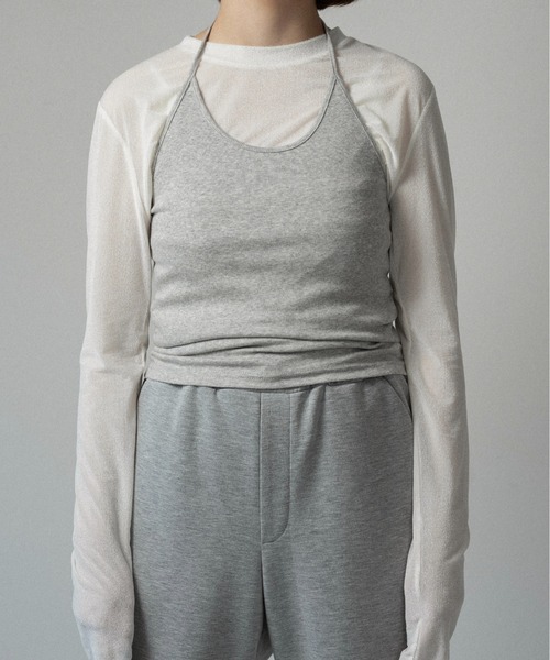 lawgy(ラウジー)の「halter neck arrange cami tops / ホルターネックアレンジキャミトップス(キャミソール・レディース・ブラウン/ヘザーグレー/ブラック・FREE)」の8枚目の写真